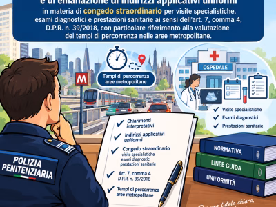 Richiesta di chiarimento interpretativo e di emanazione di indirizzi applicativi uniformi in materia di congedo straordinario per visite specialistiche, esami diagnostici e prestazioni sanitarie ai sensi dell’art. 7, comma 4, D.P.R. n. 39/2018, con particolare riferimento alla valutazione dei tempi di percorrenza nelle aree metropolitane.